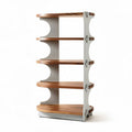 Wood and metal open shelving unit for living room storage 70 x 30 x 130cm