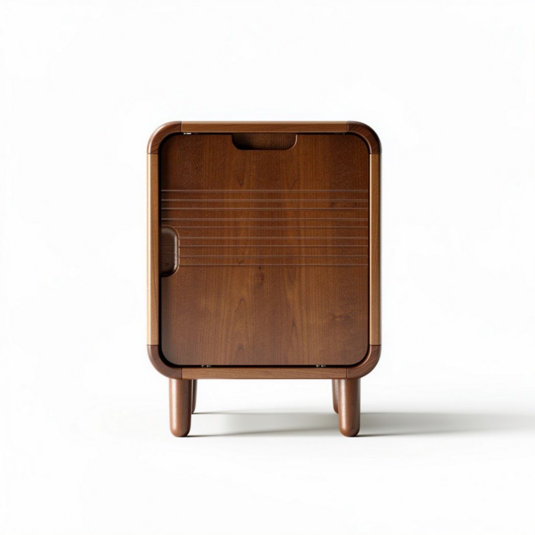 Wooden bedside table with a single drawer and tapered legs 40 x 40 x 50cm