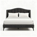Upholstered fabric bed frame with headboard suitable for modern bedrooms 200 x 160 x 120cm