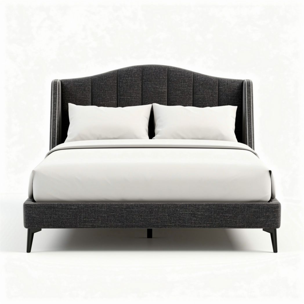 Upholstered fabric bed frame with headboard suitable for modern bedrooms 200 x 160 x 120cm