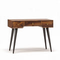 Wooden writing desk with three drawers and metal legs 90 x 40 x 75cm