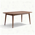 Wooden dining table with storage drawers in walnut finish 150 x 80 x 75cm